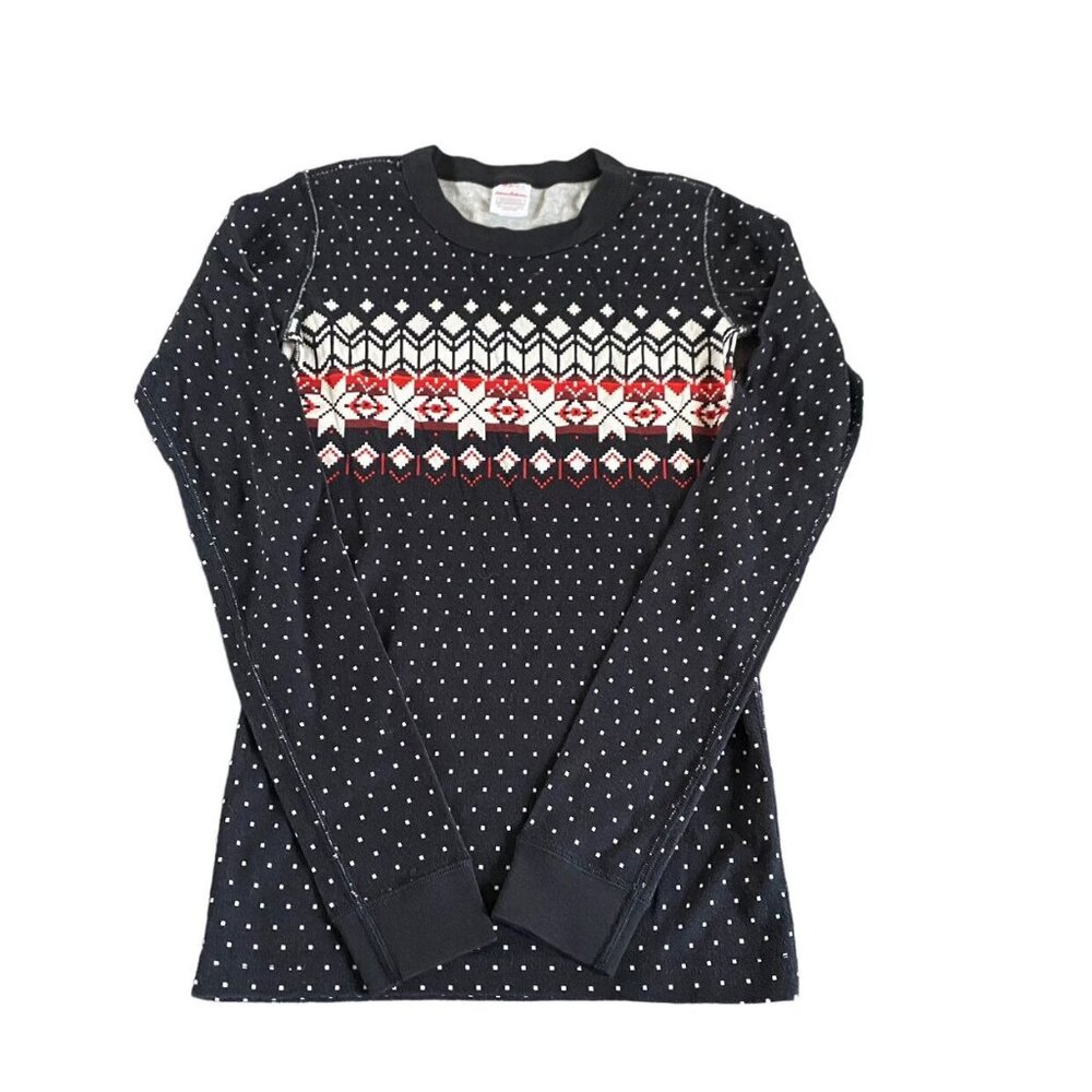 Hanna Andersson Organic Fair Isle Holiday Pajama Top Size 160